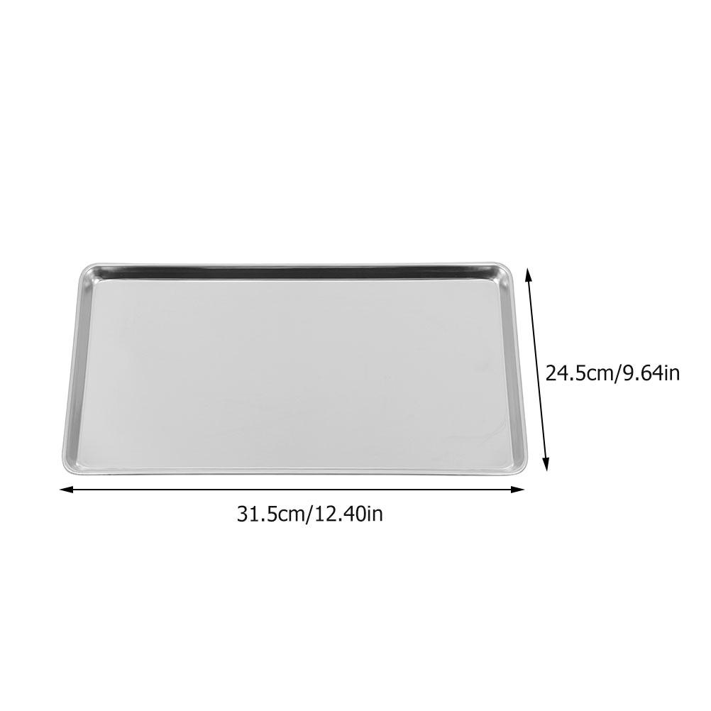 Stainless Steel Cold Noodle Plate Rectangular Kitchen Storage Tray for Family Gathering Banquet Rice Noodle Steak Food Serving 34.5X21.5X1.5CM