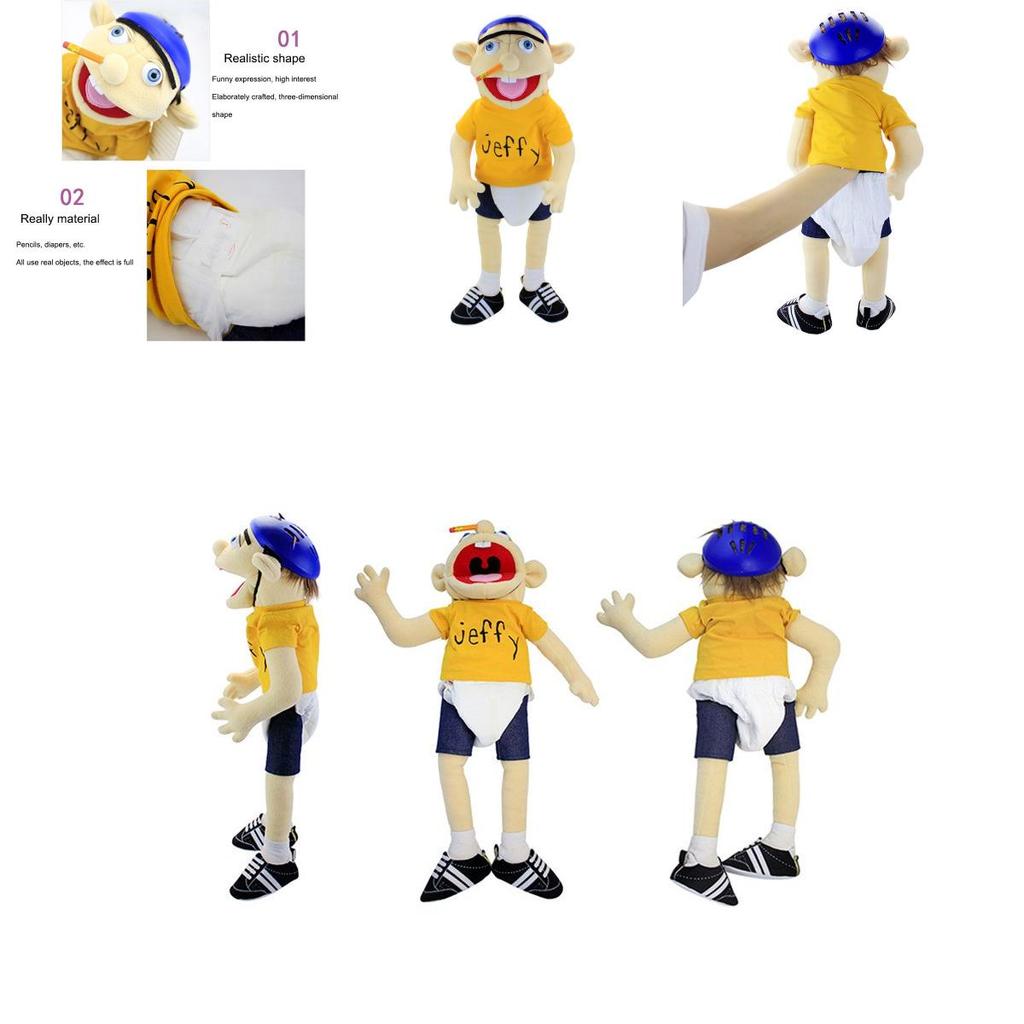 Soft And Skin-friendly Jeffy Cartoon Plush Hand Puppet Toy For Kids And Adults Perfect Christmas And Birthday Gift!