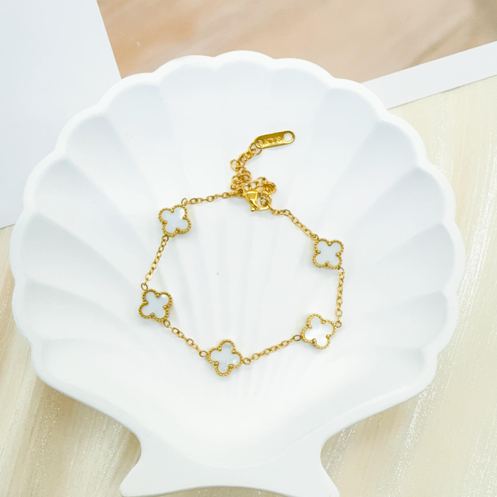 

9mm Delicate Version Of The 18K Four-Leaf Clover Bracelet Women Do Not Lose Color Senior Sense Bracelet Jewelry