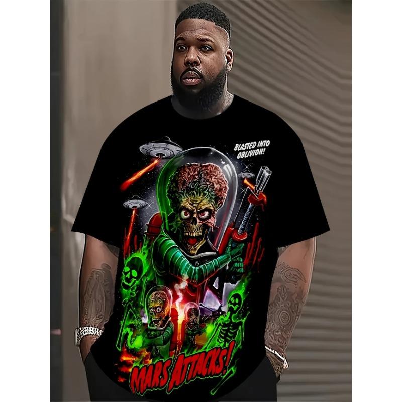 Trendy and Fashionable 3D Printed T-shirt Round Neck Short Sleeved Top Skull Series Men's T-shirts