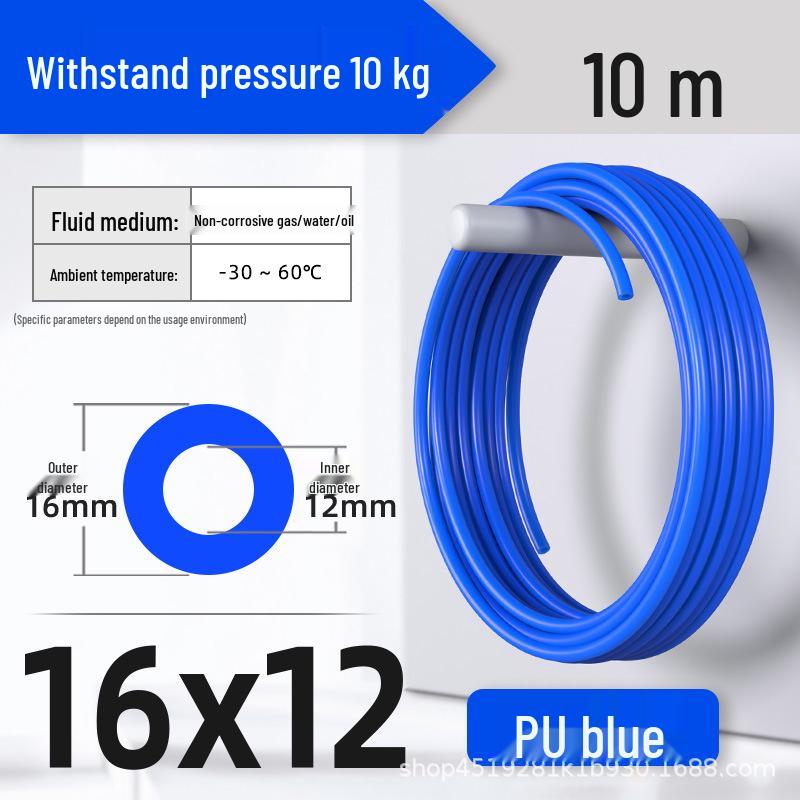 Zhuo Ji 8mm High-Pressure Transparent PU Air Hose for Air Compressors (Sizes: 4/6/10/12/14/16)