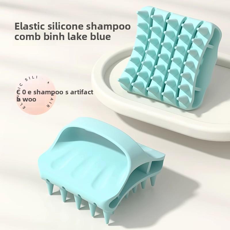 Hollow-cut Design for Gentle Cleansing Without Damaging Hair Elasticated Shampooing Massage Comb