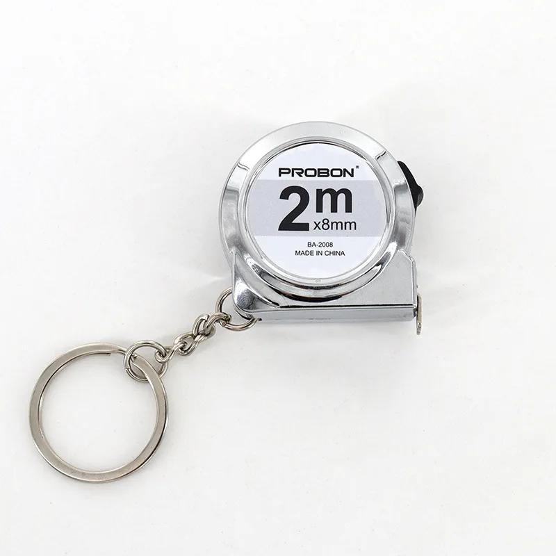 2m Telescopic Mini Tape Measure, Portable Keychain, Diy Production And Sewing Of Low-Carbon Steel Material For Household Measuring Tools
