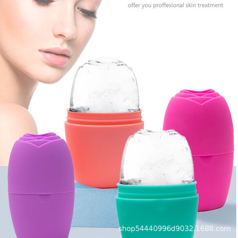 Ice Face Massage Roller Silicone Ice Cube Facial Cooling Tool Portable Spa Skincare 1 Pack less