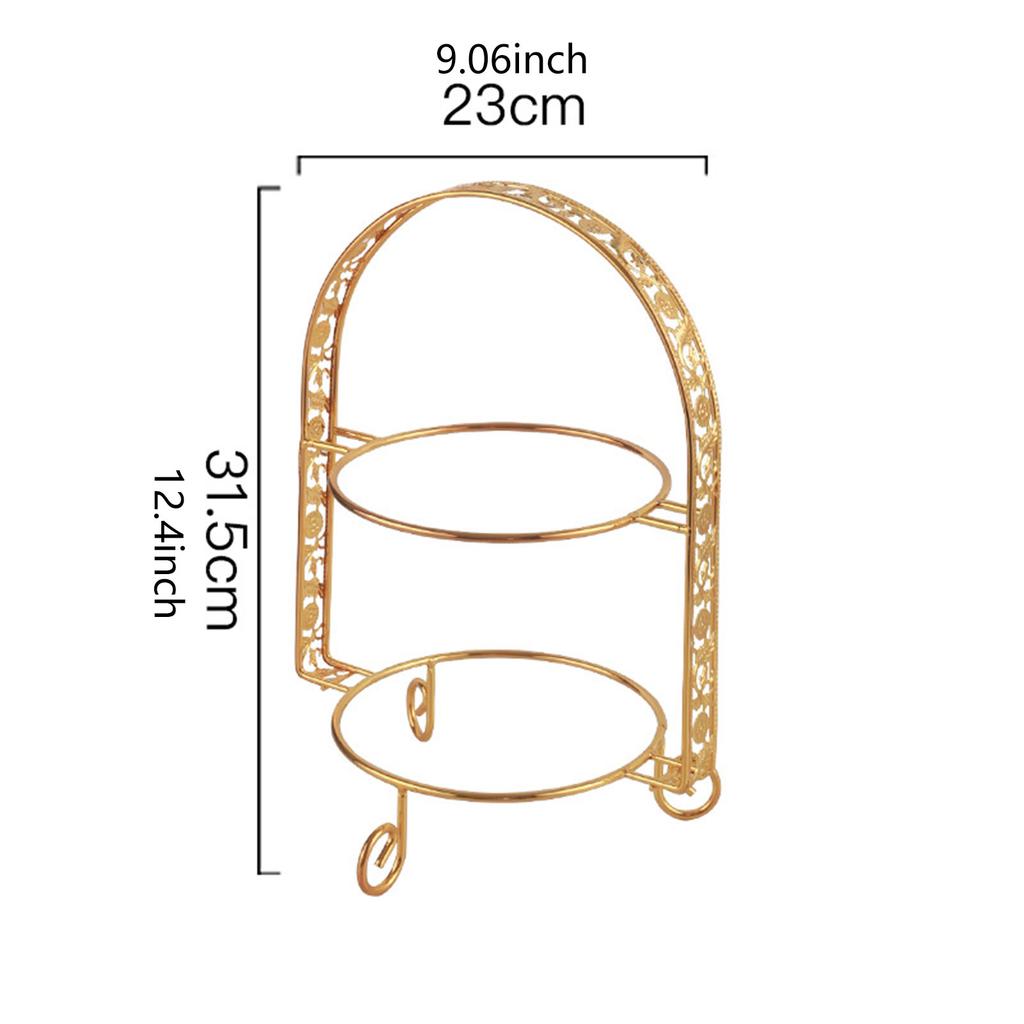 Double Layers Dessert Serving Stand Stylish Multipurpose Accessories for Kitchen Sturdy Cookies Snack Tray Rack