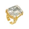 18K Gold Geometric Zircon Square Ring - Fashionable Stainless Steel Jewelry for Women