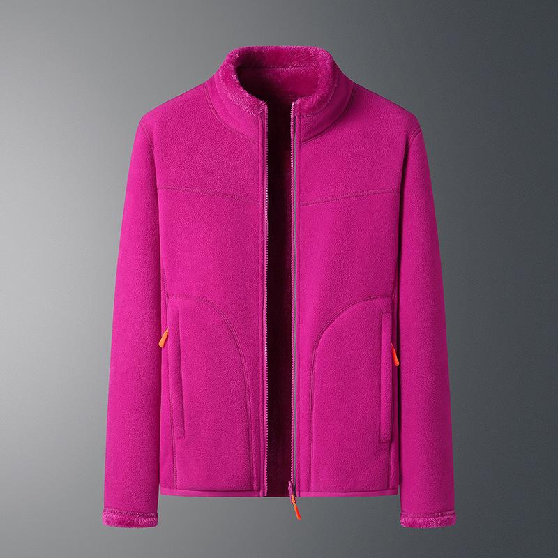 Couple Style Double-sided Coral Fleece Jacket for Both Men and Women, Winter Cotton Jacket for Warmth, Outerwear for Both Inside and Outside, Top