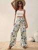 Spring Women's Fashionable Long Pants with Print Casual Elegance High-Waisted Straight-Leg Pants Wide-Leg Pants