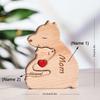 Customizable 3D Wooden Bear Art Decor Laser-Cut Handcrafted Warm Sentimental Gift for Mom Family Friends This Christmas
