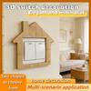 1 stuks 8,6 cm x 8,6 cm Scandinavische Houten Schakelaar Beschermhoes Muursticker Wandmontage Stopcontact Decoratie Huisdecoratie Muursticker