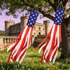 American Flag with Light Weatherproof Wind Flag Independence Day Polyester Patriotic Outdoor Display for Gardens Porches
