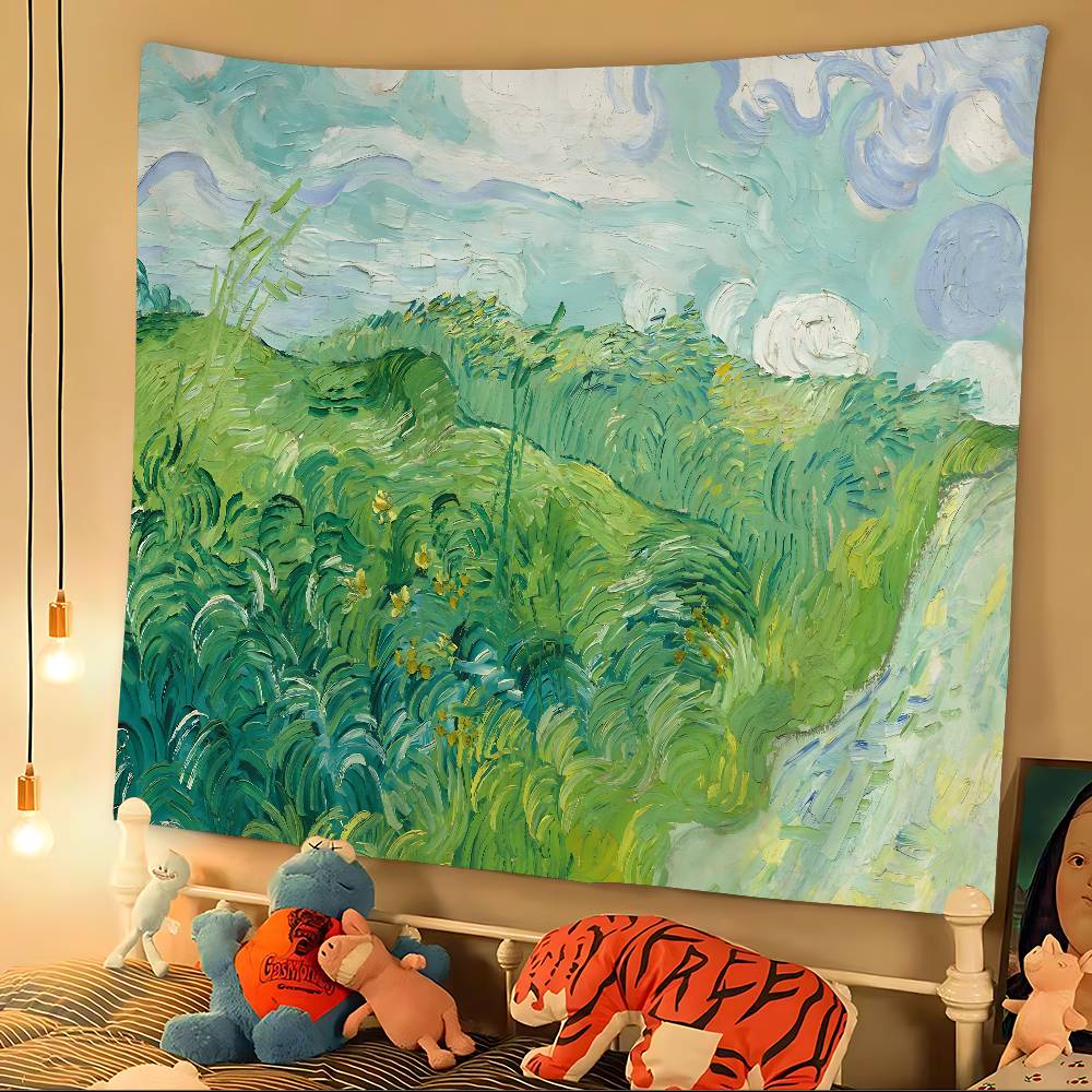 Van Gogh Oil Paintings DIY Wall Tapestry Hanging Tarot Hippie Wall Rugs Dorm Home Decor