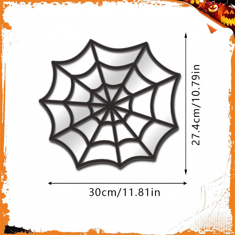 1pcs Halloween Spider Pumpkin Lantern Series Mirror Reflective Effect Wood Sign for Haunted House Holiday Crafting Projects