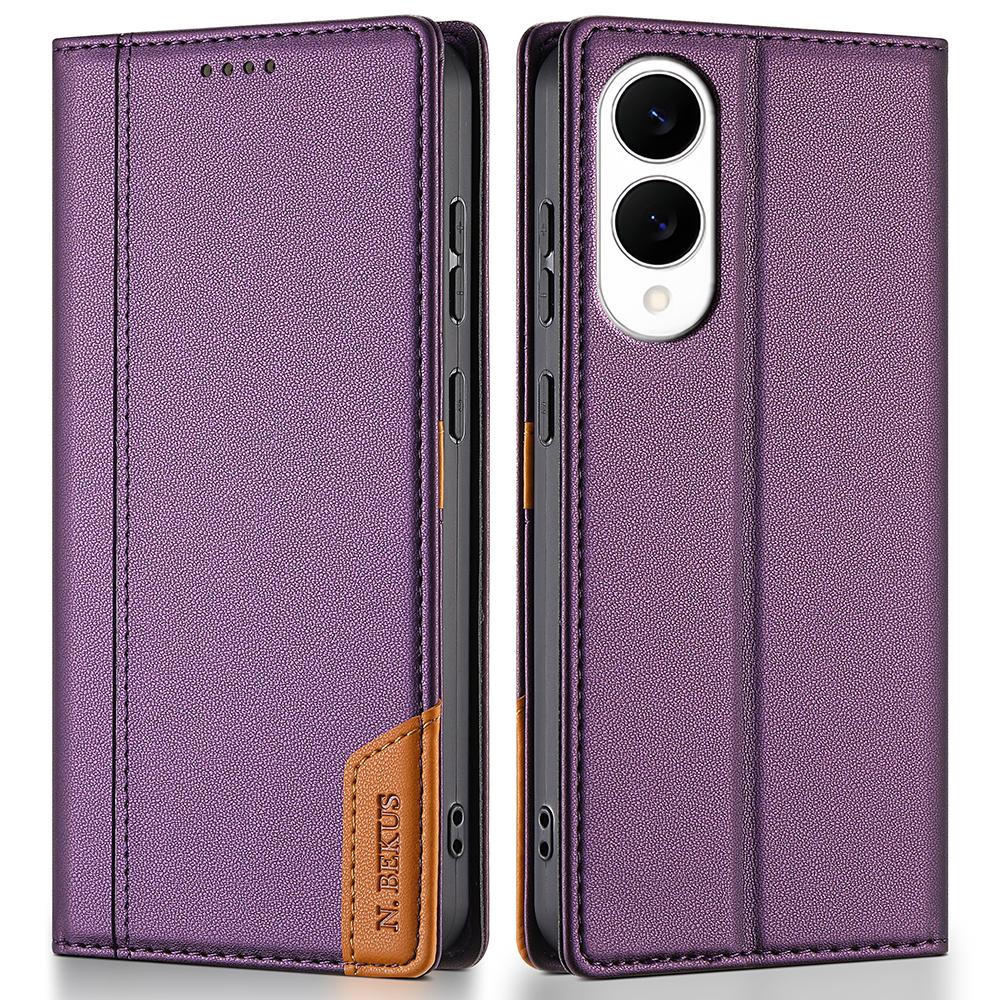 N.BEKUS P3 For Samsung Galaxy S25 Edge Case RFID Blocking Wallet Stand PU Leather Flip Phone Cover