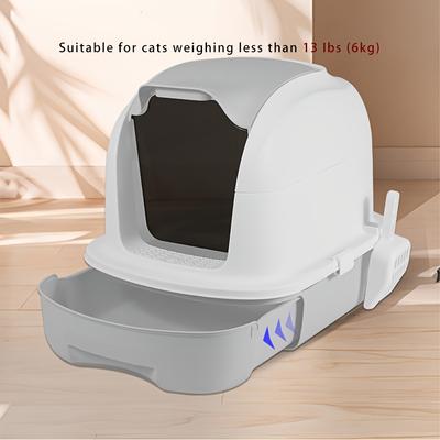 Fully Enclosed Cat Litter Box With Flip Door, Anti-Splashing Cat Litter Drawer With Plastic Litter Shovel, Odor Proof Cat Toilet For Indoor Cats