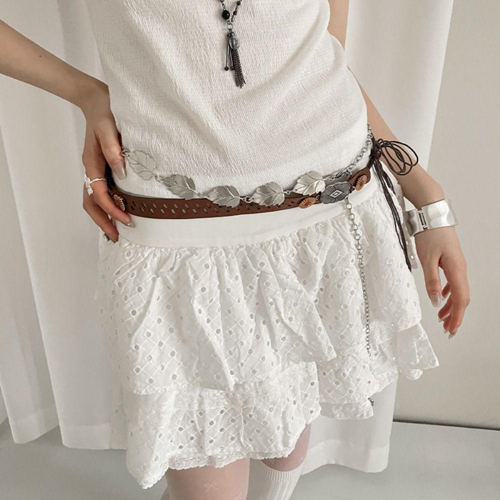 Wax Line Ethnic Style Belt Flower Women Woven Belt Elegant Bohemian Style Waist Chain  Female/Girls