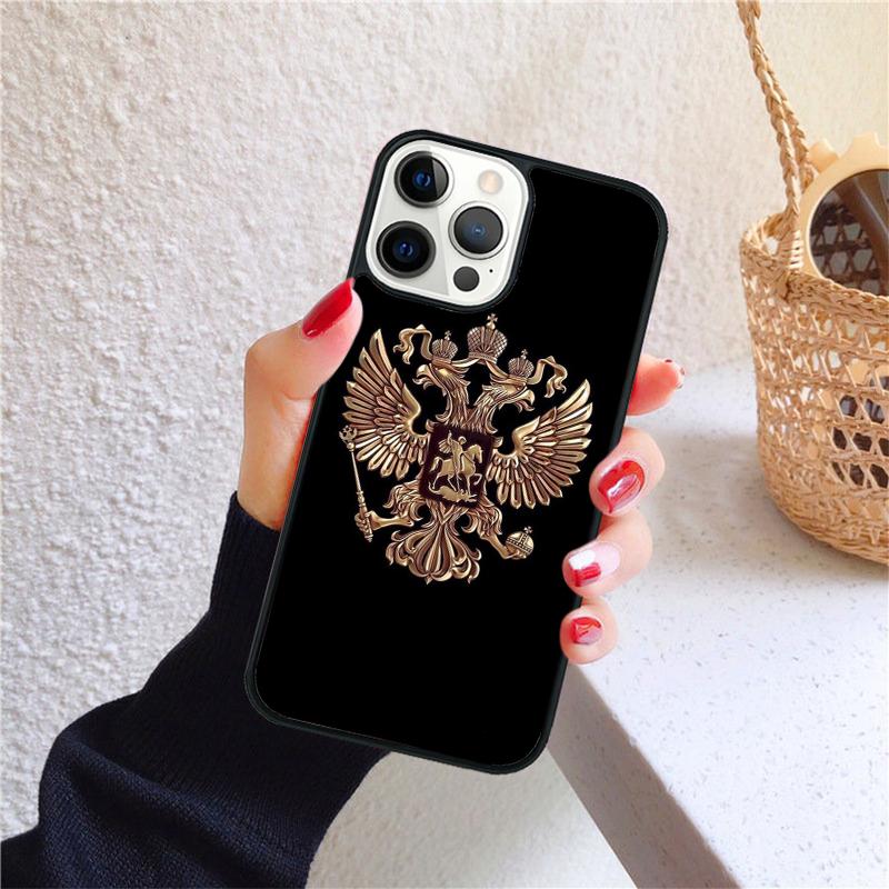Russia Coat of Arms Phone Case for iPhone 17 Air 16 15 14 12 13 PLUS 11 PRO MAX Back Cover Fundas Shell