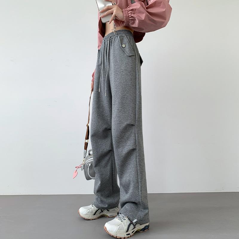 G Chinese Cotton Paratrooper Pants Women's Autumn and Winter New High-waisted Loose Casual Pants Leggings Casual Sweatpants