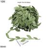 10/20M Green Silk Leaf-Shaped Handmake Artificial Leaves Faux Vines Bathroom Decorative Diy Wreath Accessories Home Decoreation