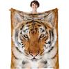 Tiger Print Flannel Blanket Comfortable Soft Flannel Blanket Animal 3D High Definition Print Home Blanket