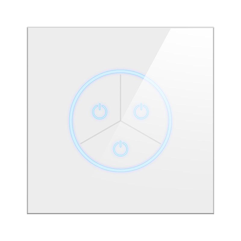 Smart WiFi Touch Switch Panel with Voice Control, Mijia Compatible, Mobile Remote Function, 86 European Standard