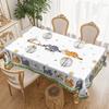 Kitchen Table Cloth Cute Cat Round Tablecloth Home Decor Available Cartoon Pattern Printed Desk Tablecloth Process Courtyard