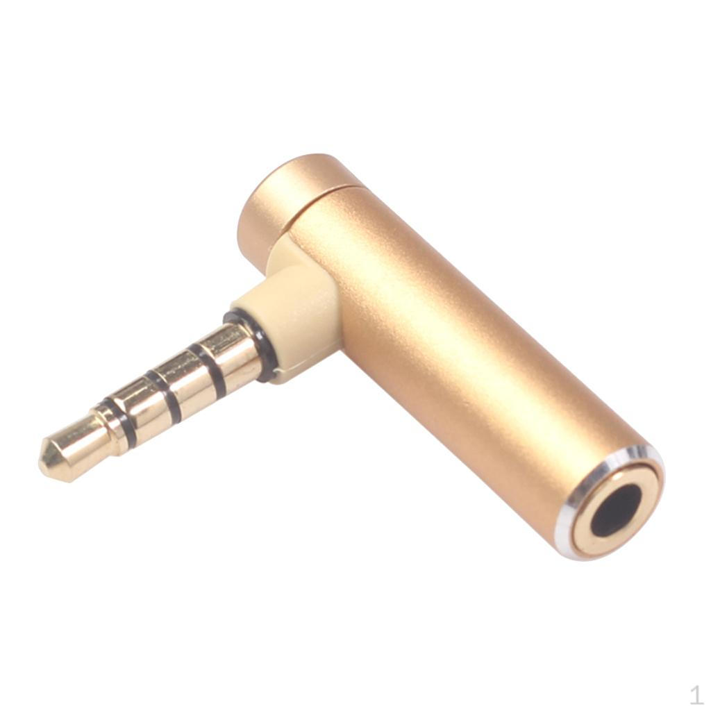 

3,5-мм аудиоадаптер 90 градусов, 3,5-мм угловой адаптер для наушников, женский золотистый