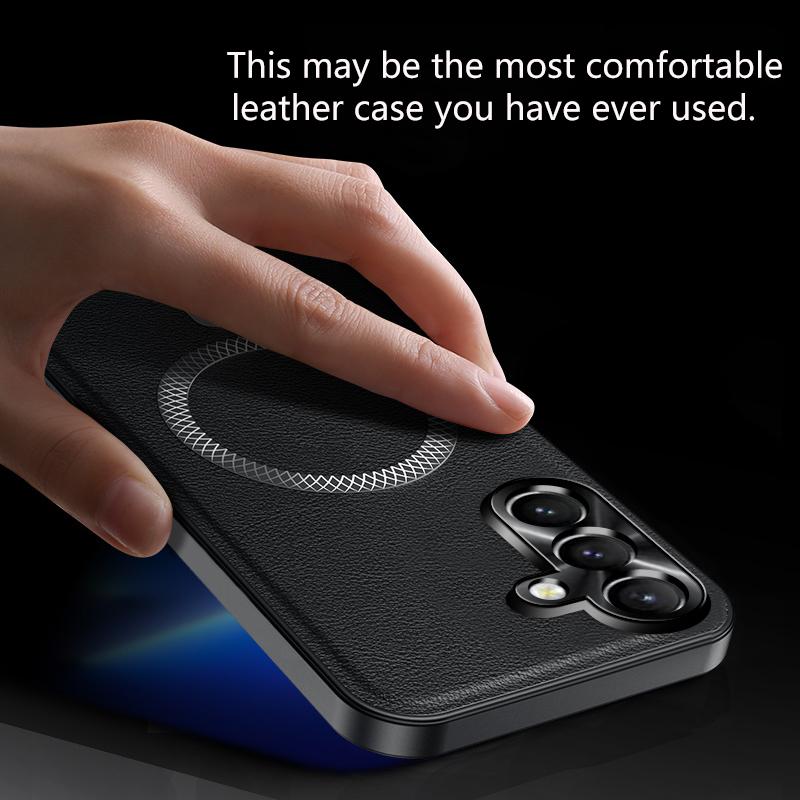 For Samsung Galaxy A15 4G 5G Case Magnetic Elegant Leather Wear-Resistant Lens Fully Covered Non-Slip Grip Edge Cover Shell