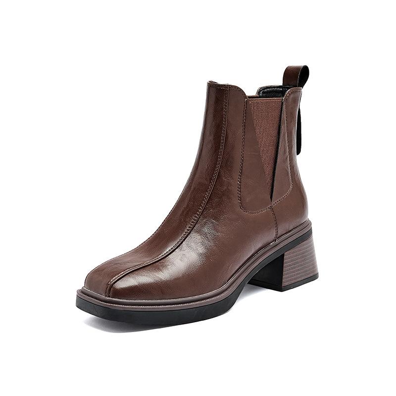 Augustine Martin Boots Women's 2025 New Autumn High Heel Merad Chelsea Platform Smoke Skinny Short Boots