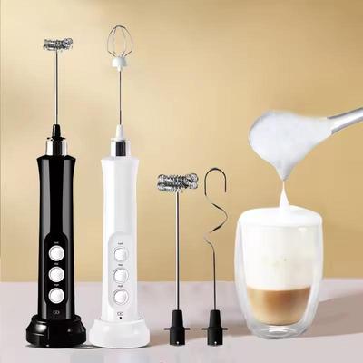 3 In 1 Coffee Milk Frother Whisk Home Milk Frother Milk Stirring Stick USB Rechargeable