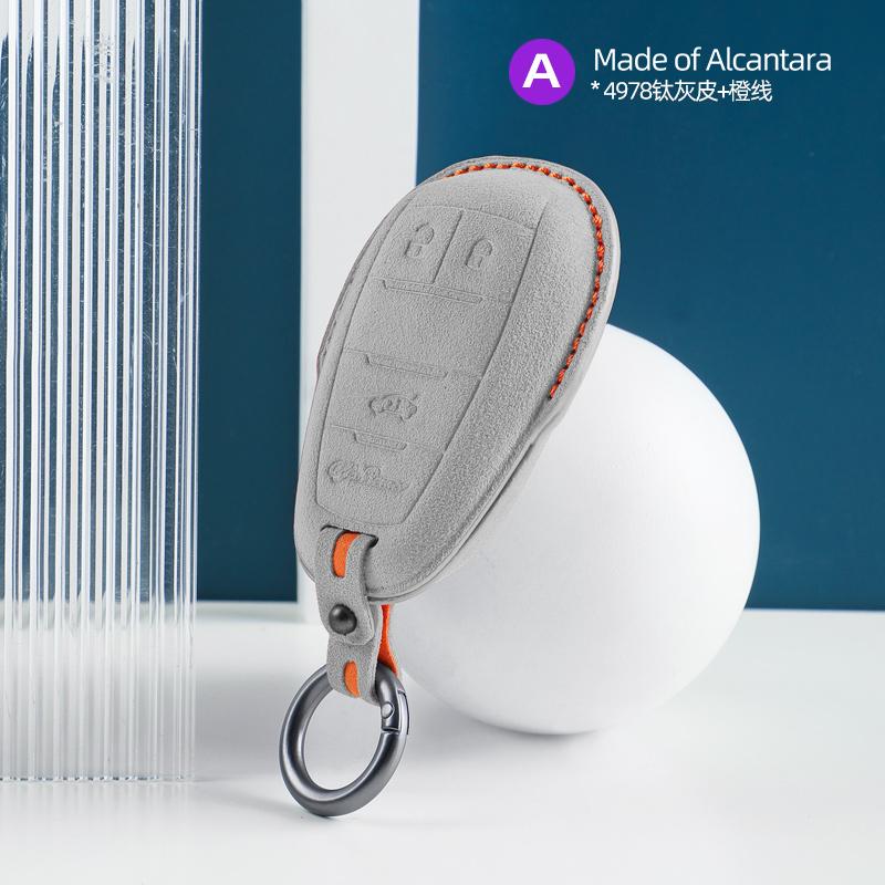 Interior Mouldings Alcantara Car Key Case Cover Shell For Alfa Romeo Giulia Stelvio Mito Giulietta Brera 4C 159 GTA 147 156 Mito