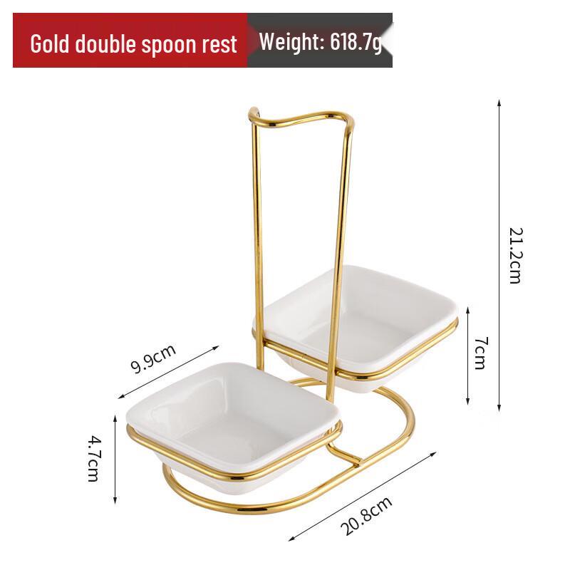 

Golden Stainless Steel Double Ladle Rest