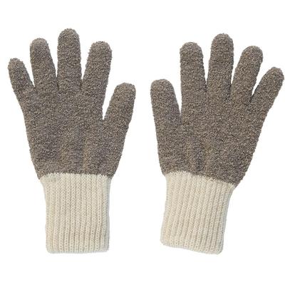 [Kinuyo] Luvas Forradas 100% Seda Mistura de Lã Luvas Fofas Tricot Duplo para Proteção contra o Frio Marrom