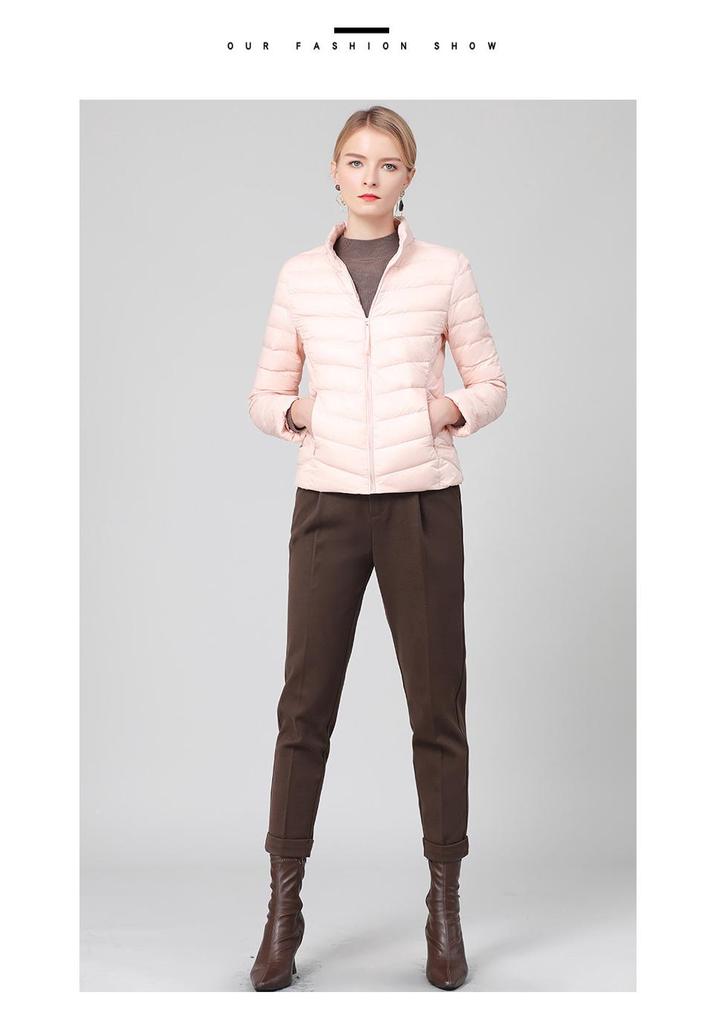 Women's Lightweight White Duck Down Jacket - 2026 Autumn/Winter, Warm Versatile Outerwear with Stand Collar