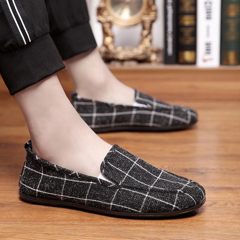 Spring Breathable Men'S Shoes Beijing Old Canvas Shoes Men'S Korean Version Shoes Casual Shoes Foot Cover Driving Lazy Shoes Men'S Cloth Shoes