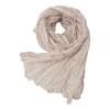 Women Scarf Retro Pleated Design Thin Scarf Soft Flax Shawl Scarf Daily Wear Outdoor Activities Versatile Accessory