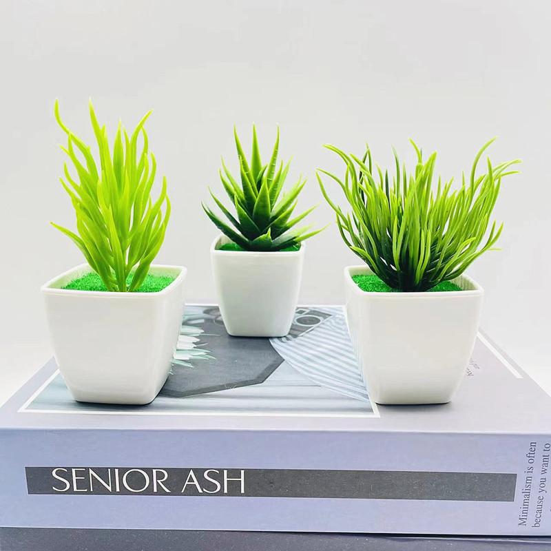 Simulierte Miniatur-Kaktussammlung mit Kunststoffmaterial für Schreibtischdeko und Geschenke