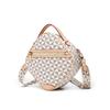 Women's Bag Personalized Rhombus Printing Broadband Shoulder Crossbody White Chest Bag with Pendant Round Change Bag