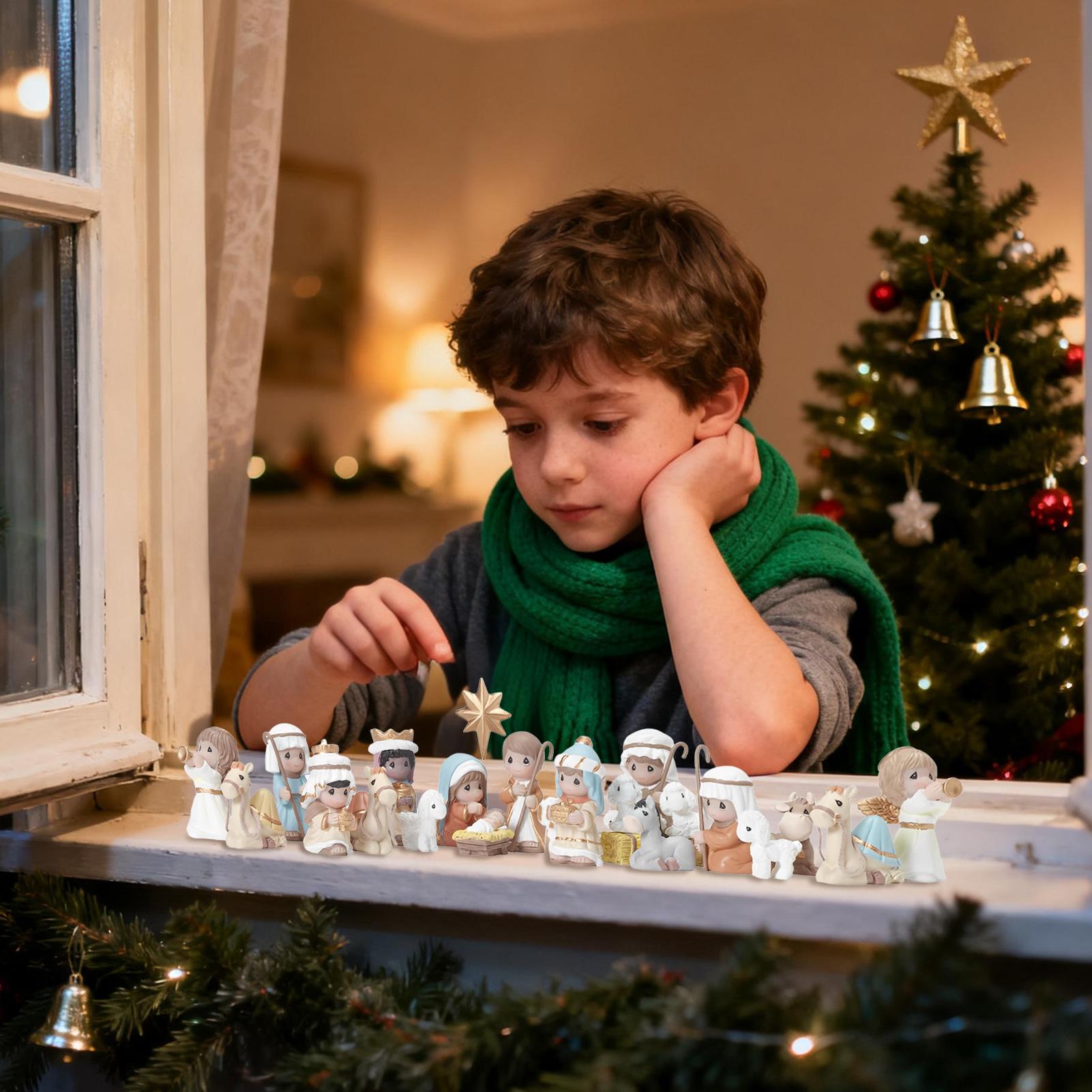 Рождественский вертеп Праздничное настольное украшение Рождественский вертеп Миниатюры Для крыльца Обеденного стола Каминной полки China Mainland
