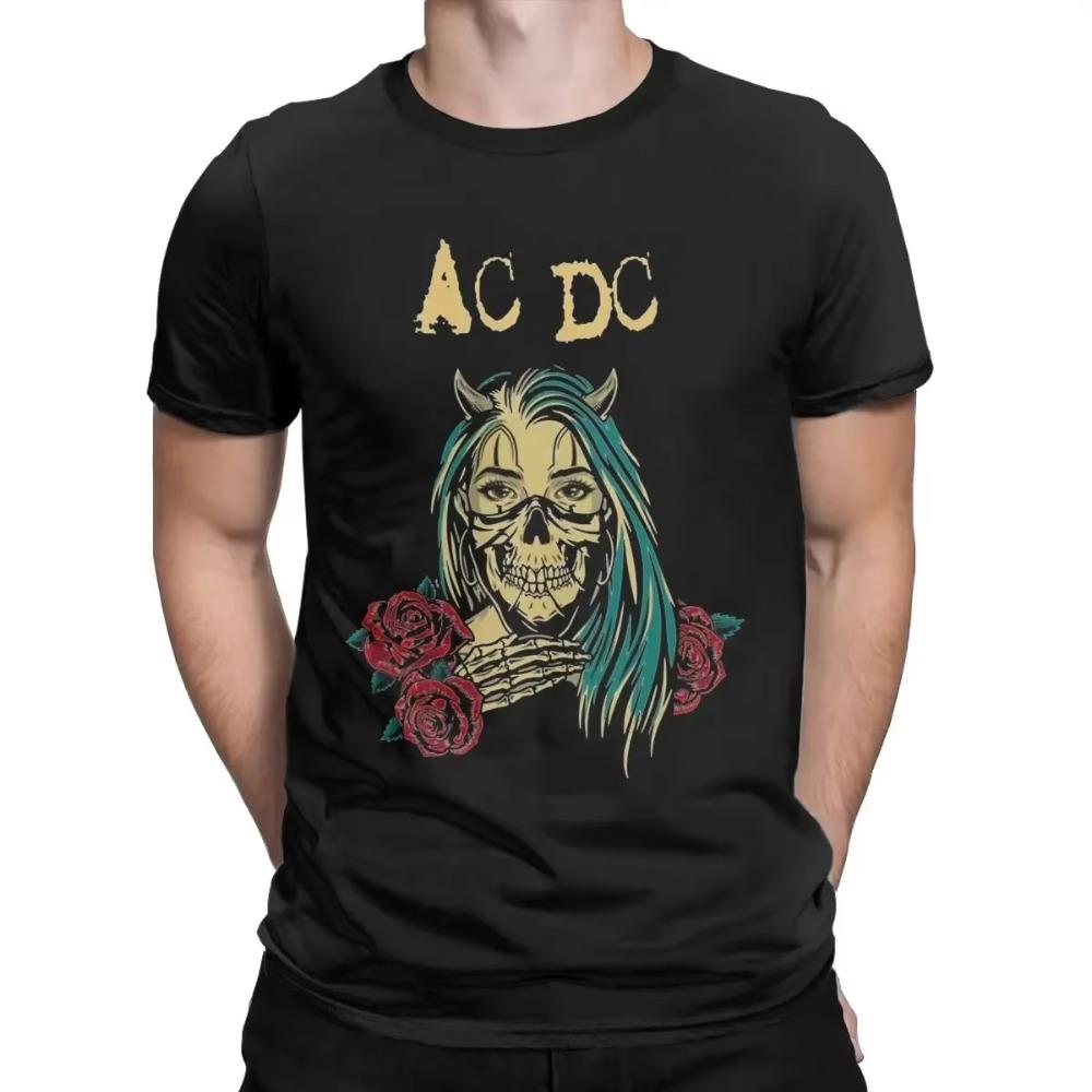 Men T-Shirt AC Band Music DC Ghost Flower Casual 100% Cotton Tees Short Sleeve Cool Hip Hop Harajuku T Shirts Crewneck Printing