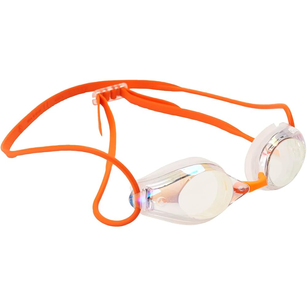 Arena Splash Racing Swim Goggles Yellow Clear Anti-Fog Mirrored Lenses Unisex Free Size
