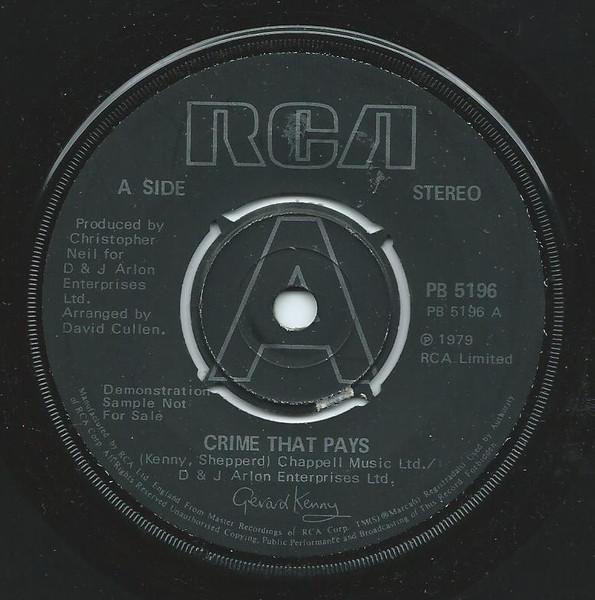 

7inch Record GERARD KENNY - Crime That Pays PB5196PROMO RCA 1979 UK Pop Used