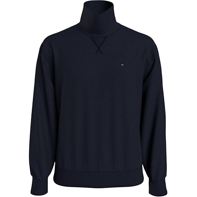 Tommy Hilfiger Solid Color Comfortable Versatile High Neck Long Sleeve Sweatshirt Men Sweatshirt Navy-Blue 78J3841-410