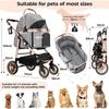 Hunde-Katzen-Kinderwagen 4-in-1 faltbar bis 25 kg, gefederte 360°-Räder, Haustiertransport, komfortabler Allround-Kinderwagen