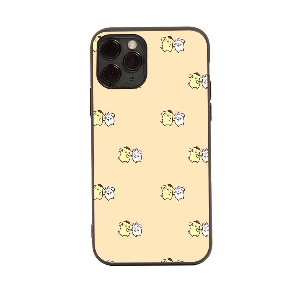 HK28 PomPom Purin Black Sofe Case for iPhone 16 15 Plus 14 13 Pro 8 SE XR XS Max P30 Nova 5T Y5P Y6 Y7 Y8P Y9 Realme C30 C33 C31 VIVO Y36 V27
