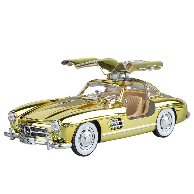 1/24 Scale Classic  Mercedes-Benz 300SL Electroplated Version Alloy Car Diecast Metal Model Collect Hobby Model Ornaments Gift for Boys