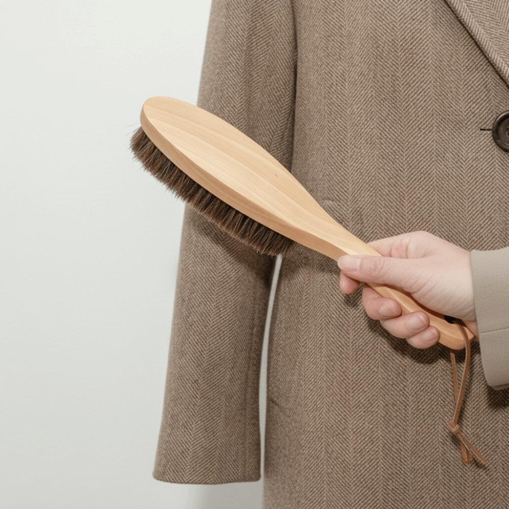 Beech Wood Wool Coat Care Brush Professional Gentle Bristles Cashmere Special Brush Hanging Multifunctional Woolen Sweater Brush