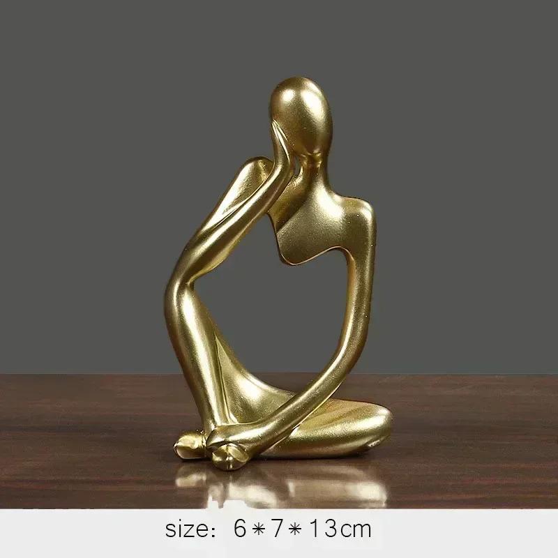 Nordic Thinker Statue Resin Abstract Figurines Figure Statues Handmade Art Crafts Home Decor Maison Desk Living Room Ornaments