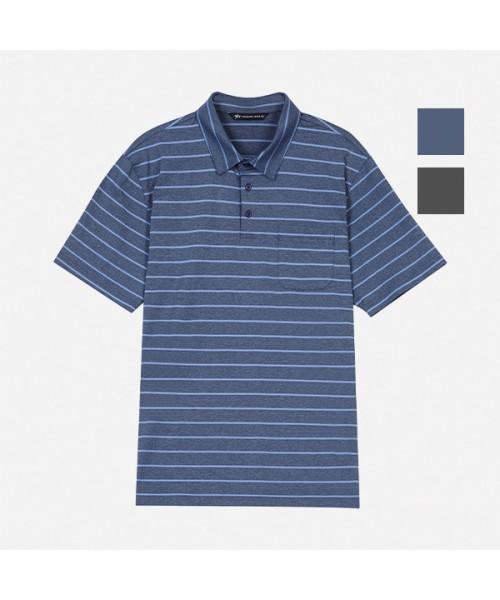 BANGBANG Unisex Striped Pocket Short Sleeve Polo Shirt (Ntm366)