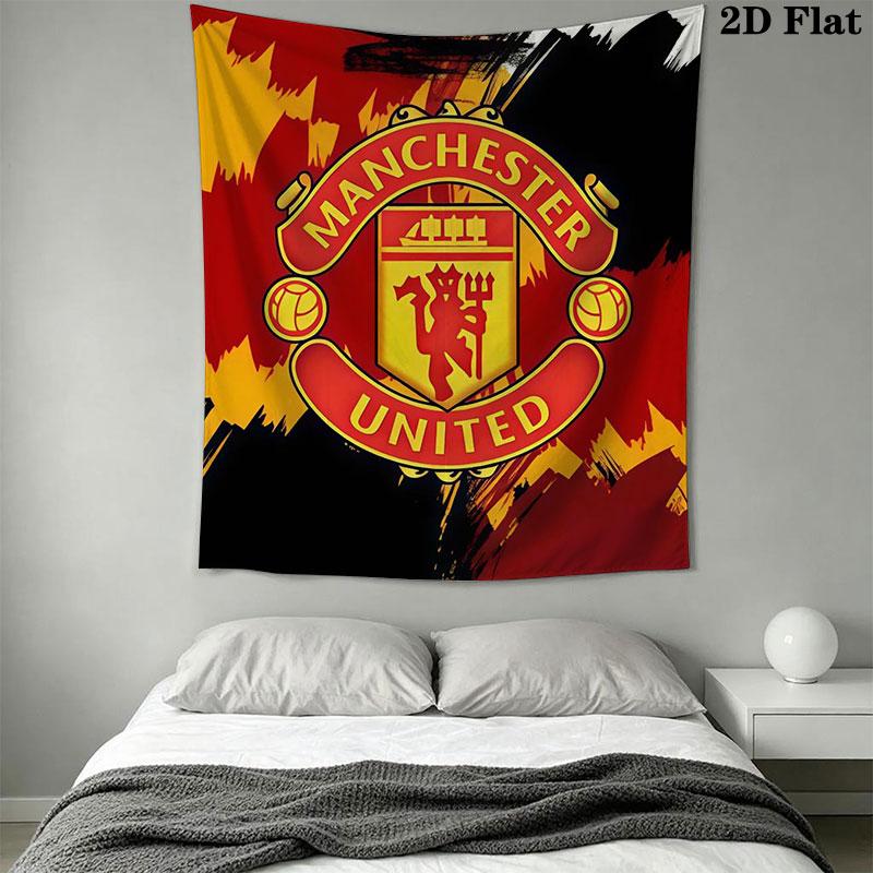 Man Utd K Wall Hanging Printed Fabric Blanket Decorative Tapestries for Bedroom Living Room Home Decor